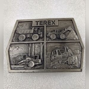Pewter GM Motors Terex Silver Belt Buckle Heavy Equipment